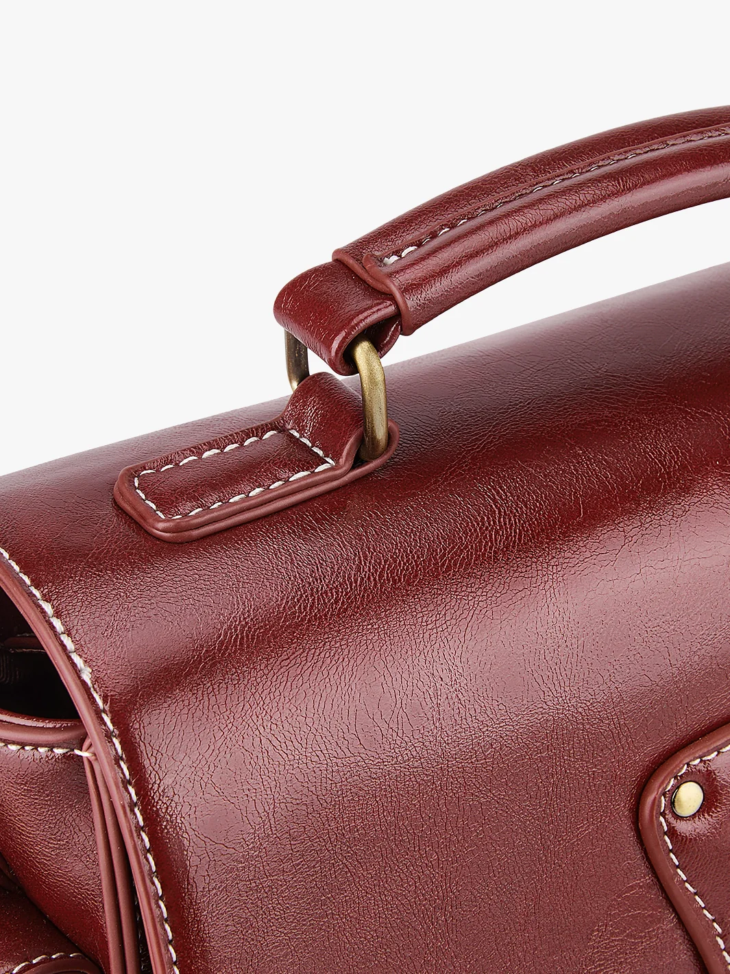 Alison Vintage Vegan Leather Crossbody Bag - Image 10