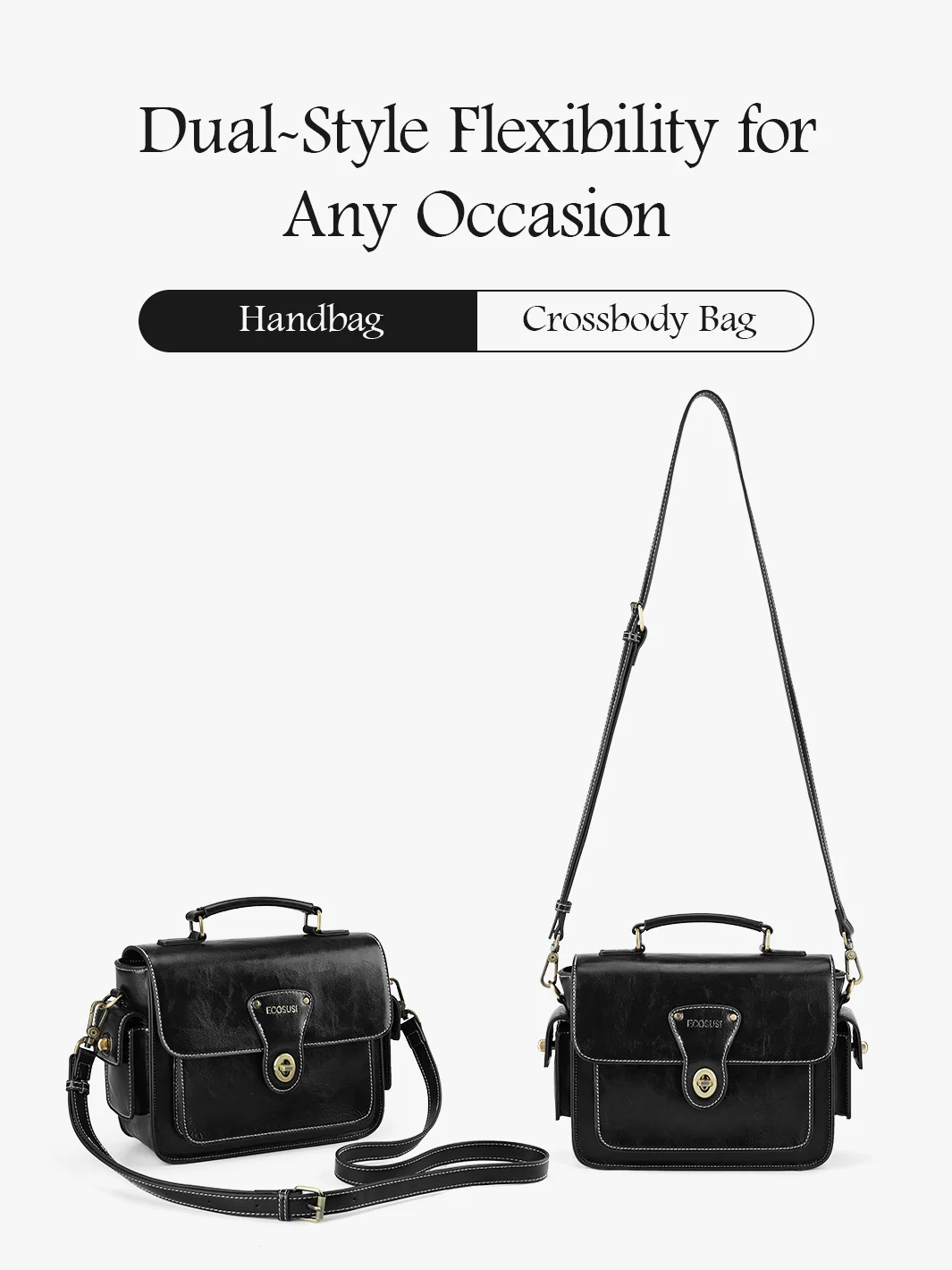 Alison Vintage Vegan Leather Crossbody Bag - Image 20