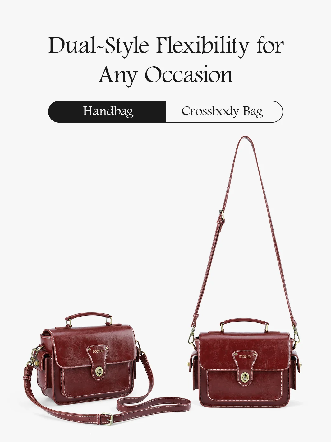 Alison Vintage Vegan Leather Crossbody Bag - Image 4