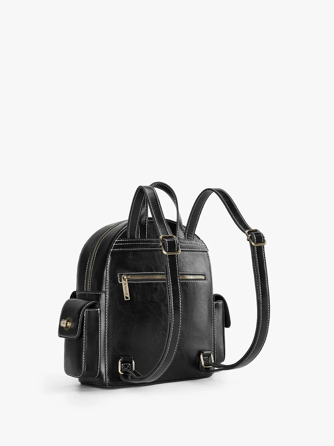 Alison Vintage Vegan Leather Mini Backpack - Image 16