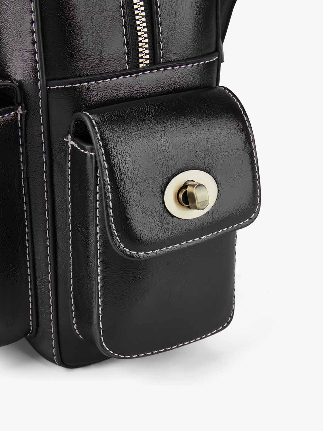 Alison Vintage Vegan Leather Mini Backpack - Image 21
