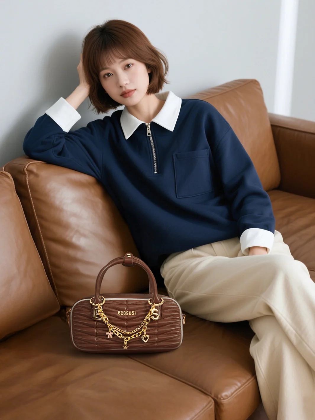 Claire Quilted Vegan Leather Pillow Bag - Image 16