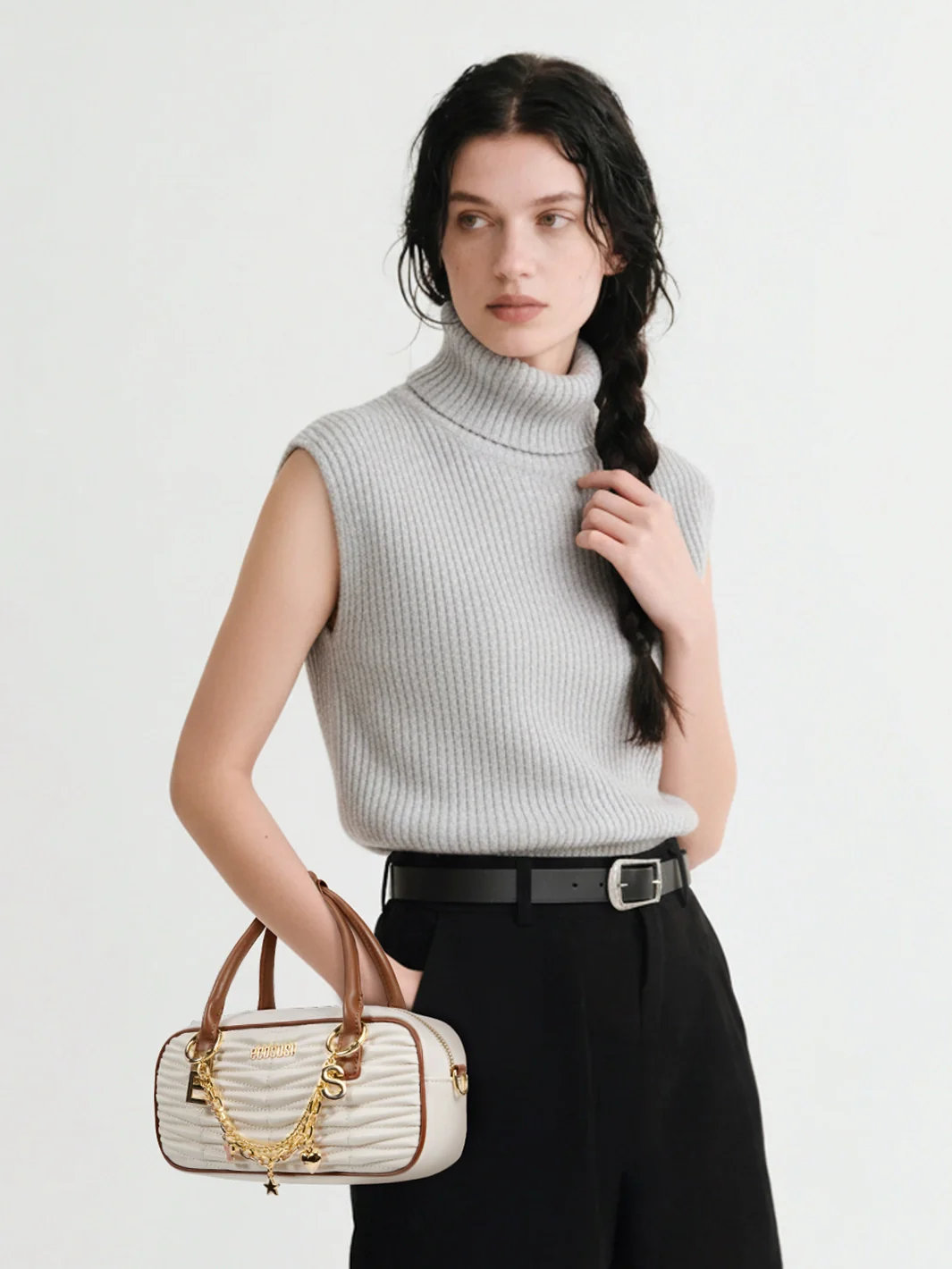 Claire Quilted Vegan Leather Pillow Bag - Image 19