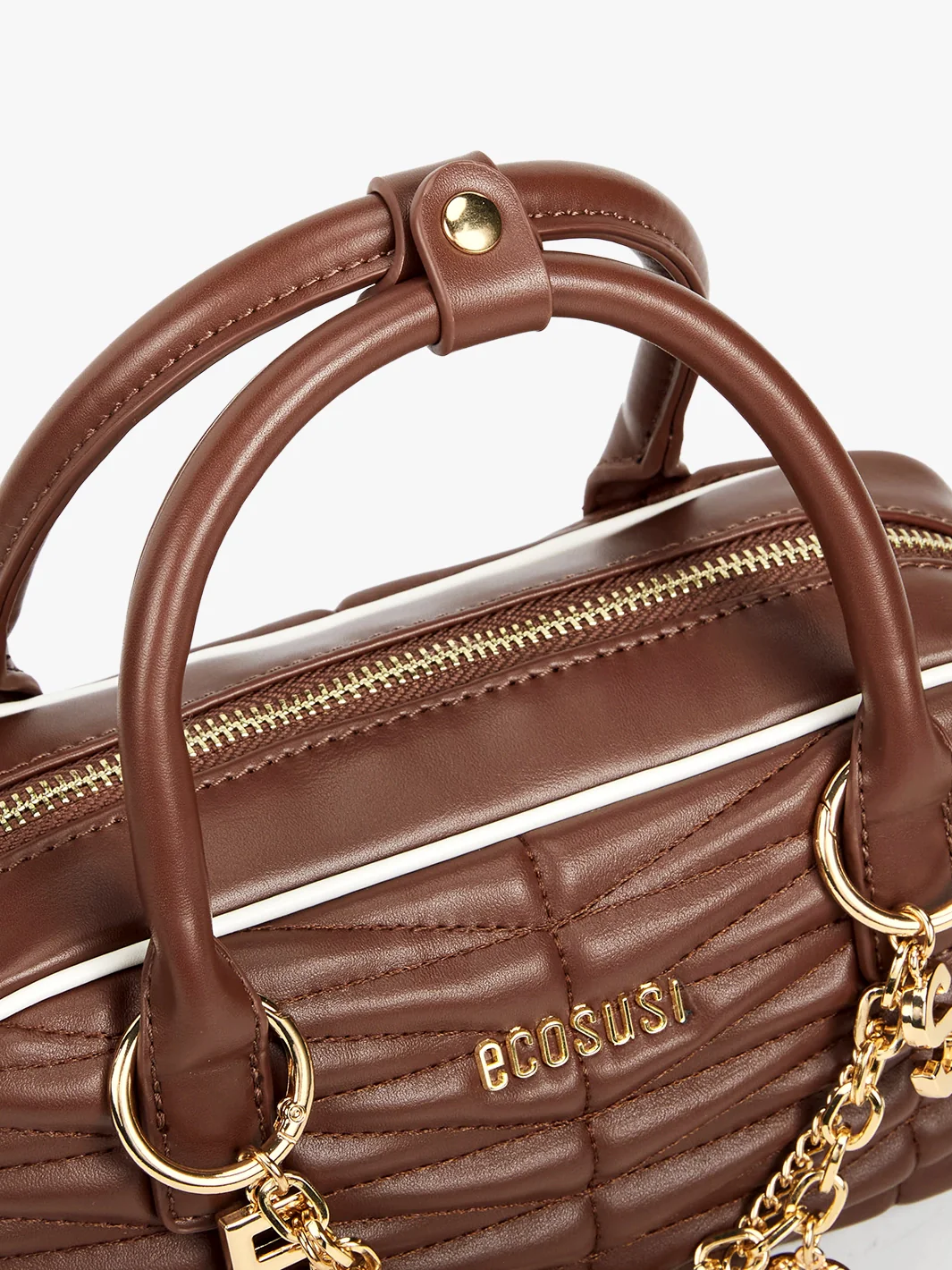 Claire Quilted Vegan Leather Pillow Bag - Image 6