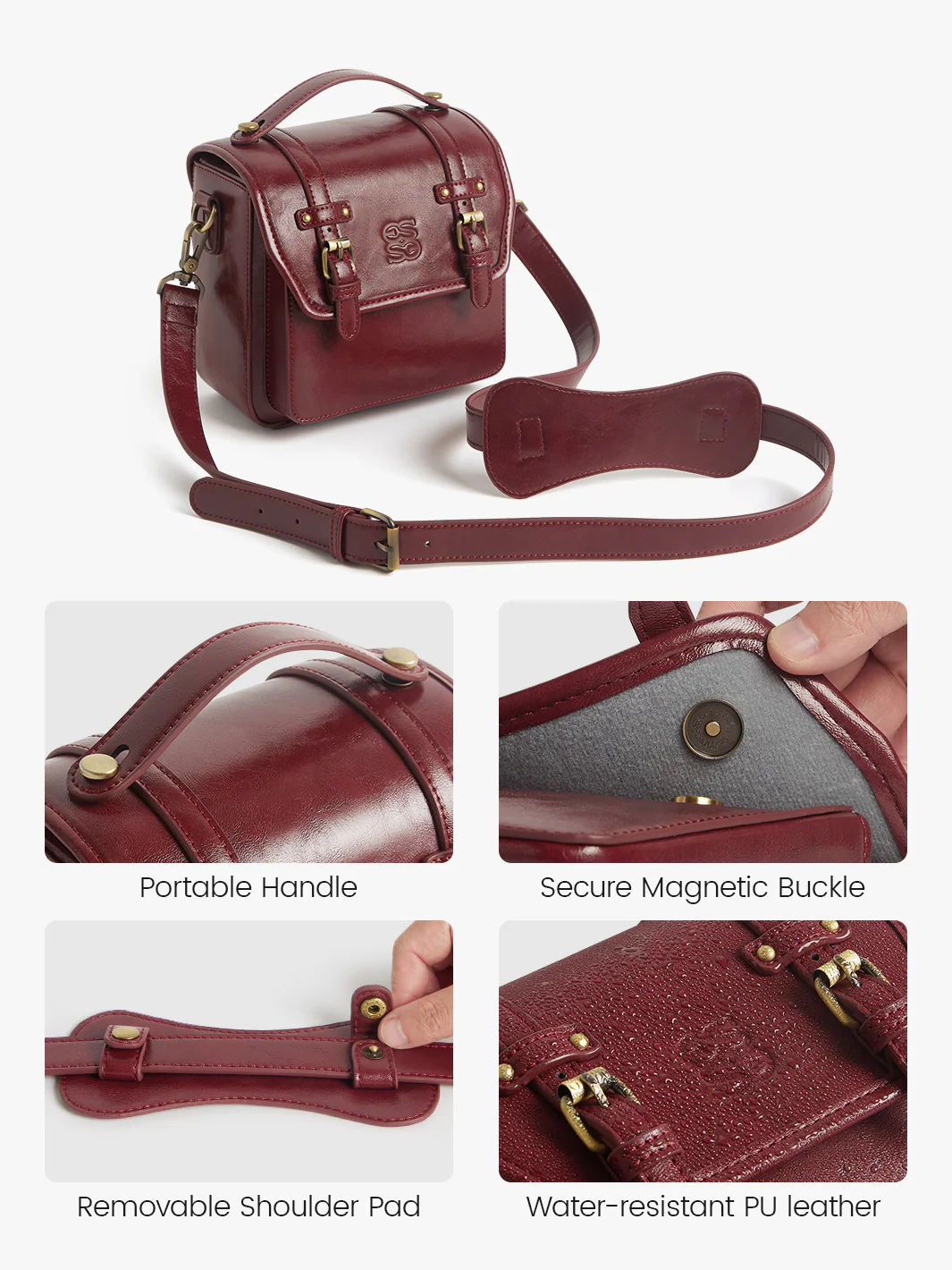 Clara Vintage Shoulder Camera Bag - Image 6