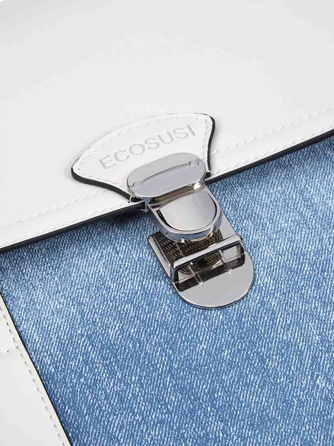 Denim-Inspired PU Fabric 15.6-Inch Backpack - Image 12