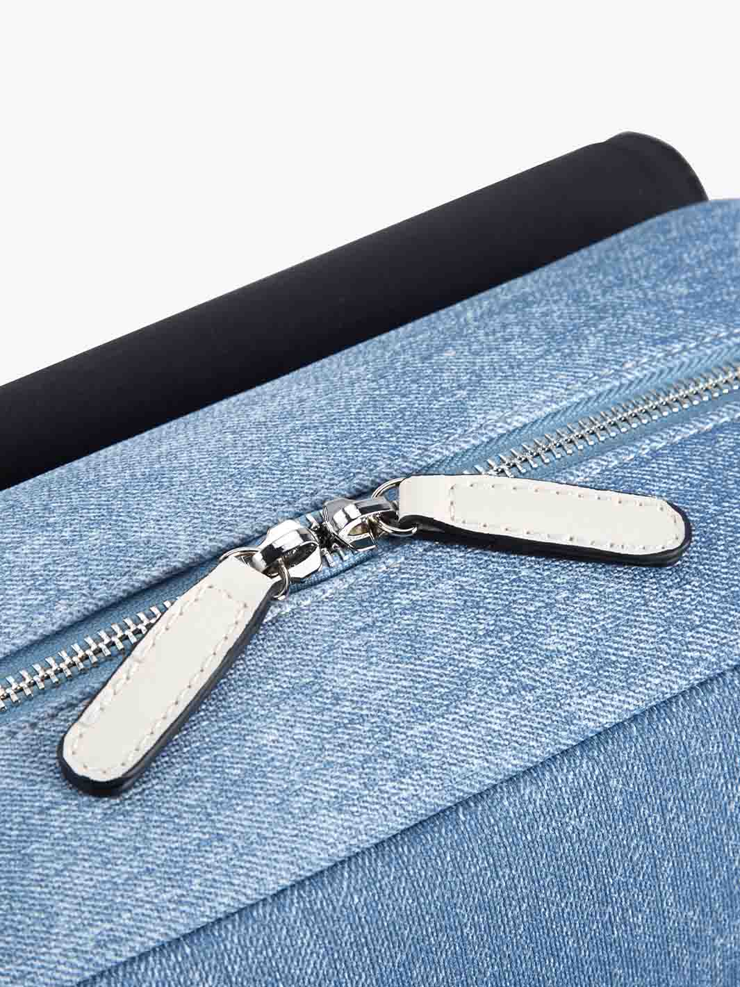 Denim-Inspired PU Fabric 15.6-Inch Backpack - Image 13