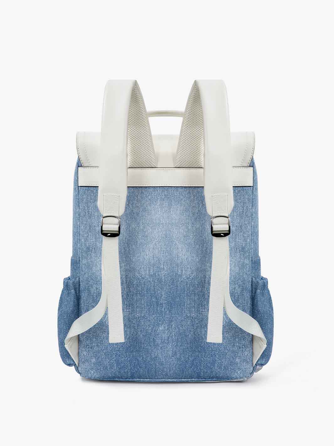 Denim-Inspired PU Fabric 15.6-Inch Backpack - Image 5