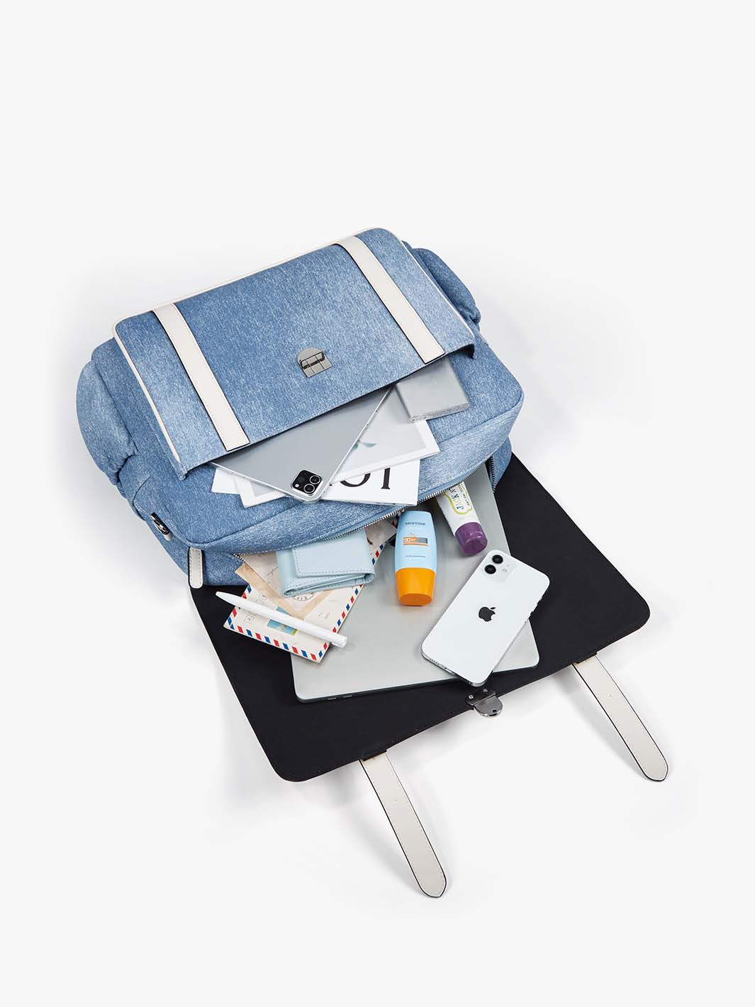 Denim-Inspired PU Fabric 15.6-Inch Briefcase - Image 10