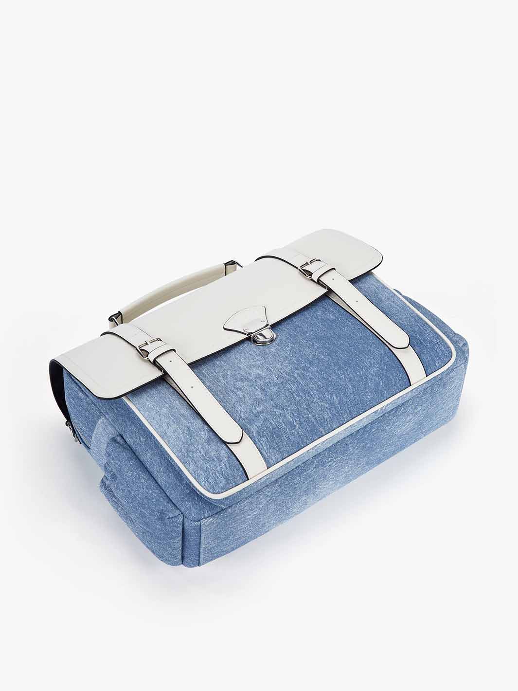 Denim-Inspired PU Fabric 15.6-Inch Briefcase - Image 9