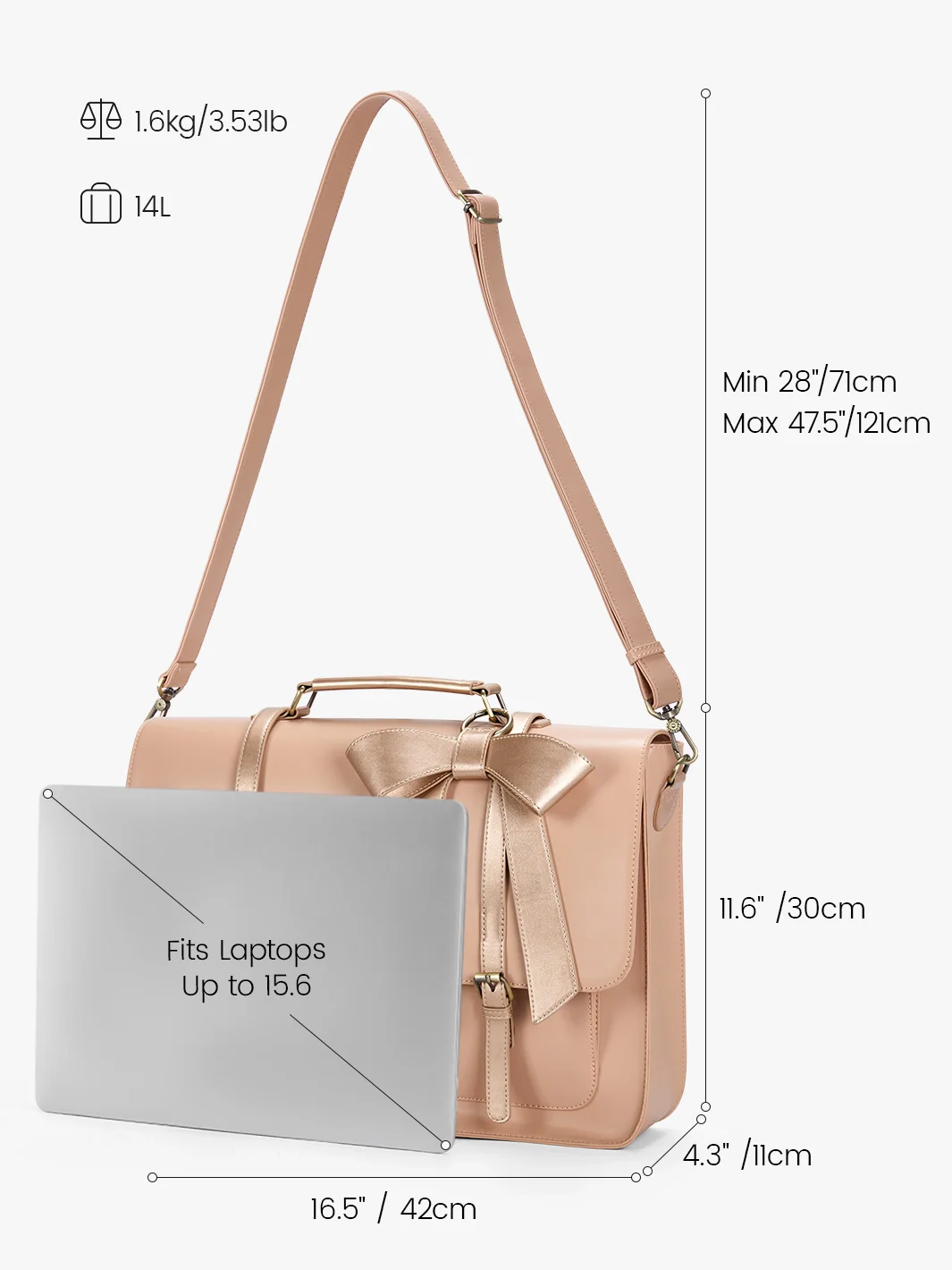 Cocoa Truffle Ecosusi Classic Bow Briefcase - Image 16