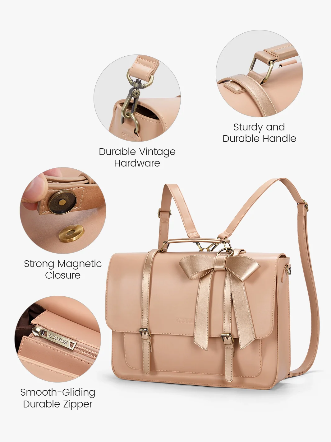 Cocoa Truffle Ecosusi Classic Bow Briefcase - Image 20