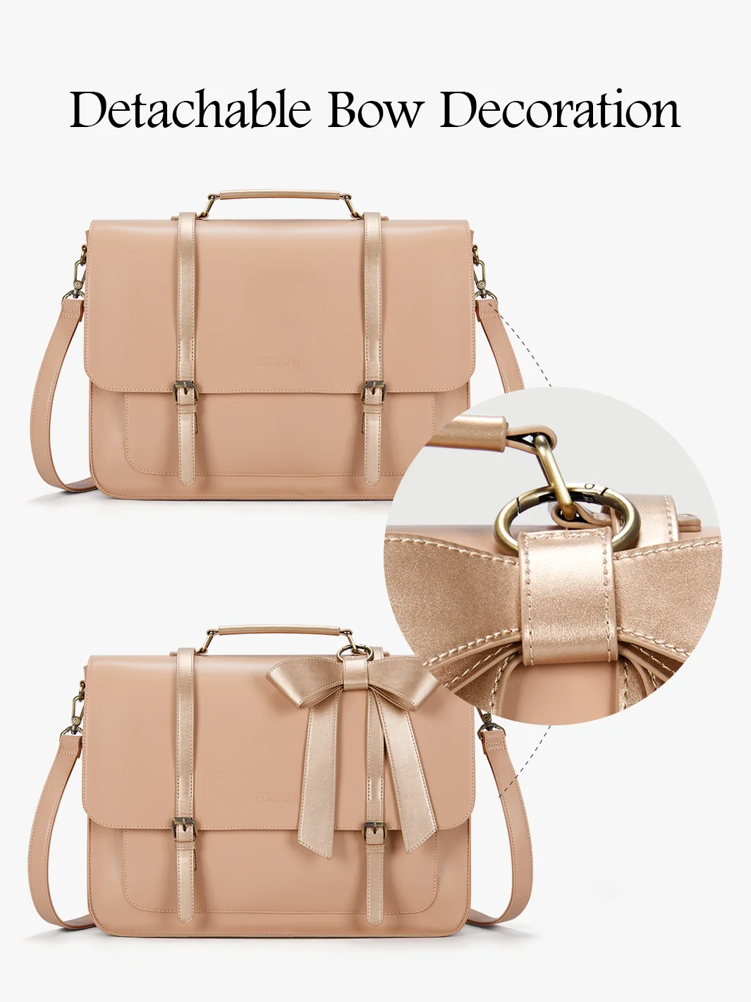 Cocoa Truffle Ecosusi Classic Bow Briefcase - Image 21
