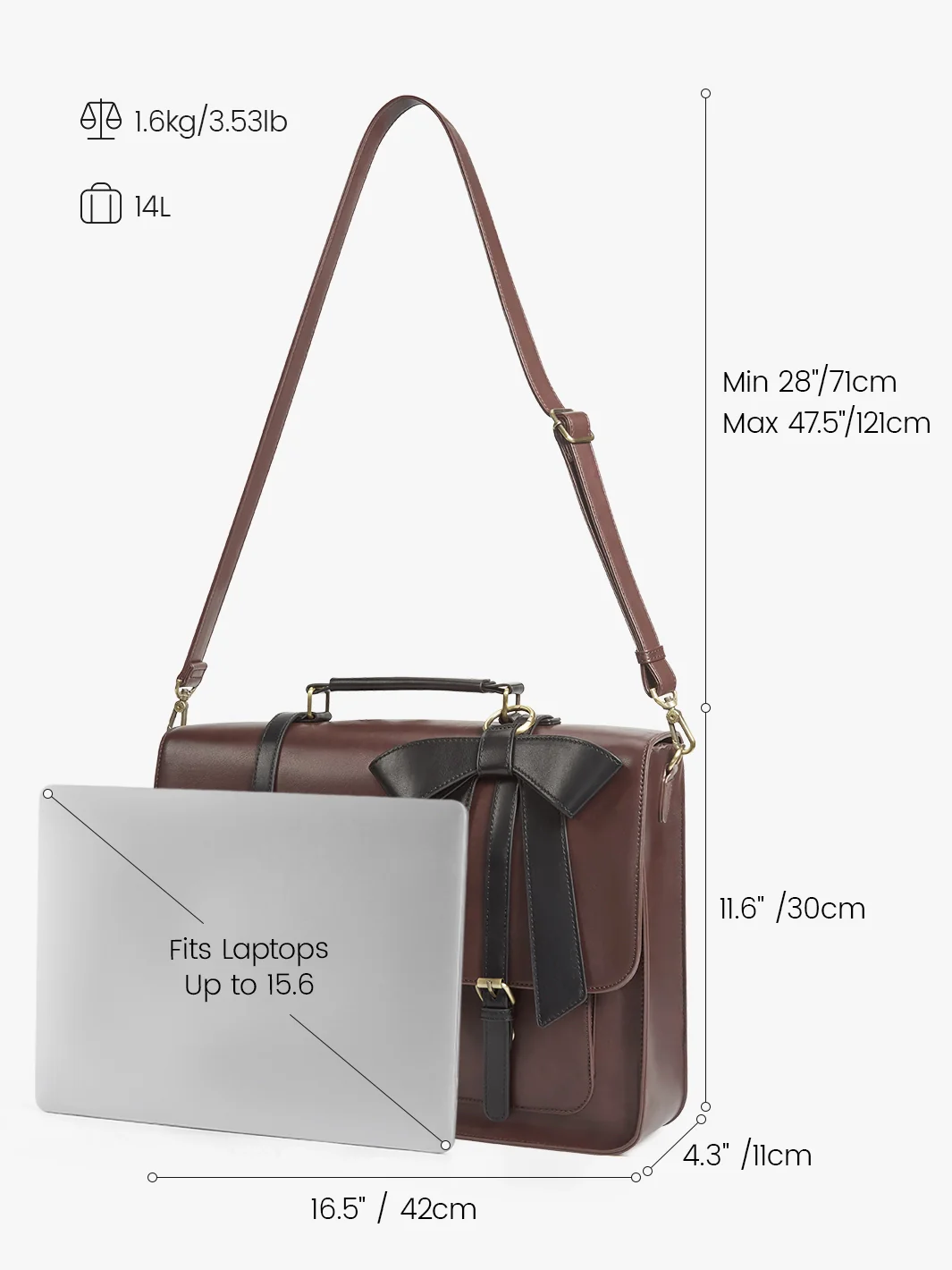 Cocoa Truffle Ecosusi Classic Bow Briefcase - Image 3