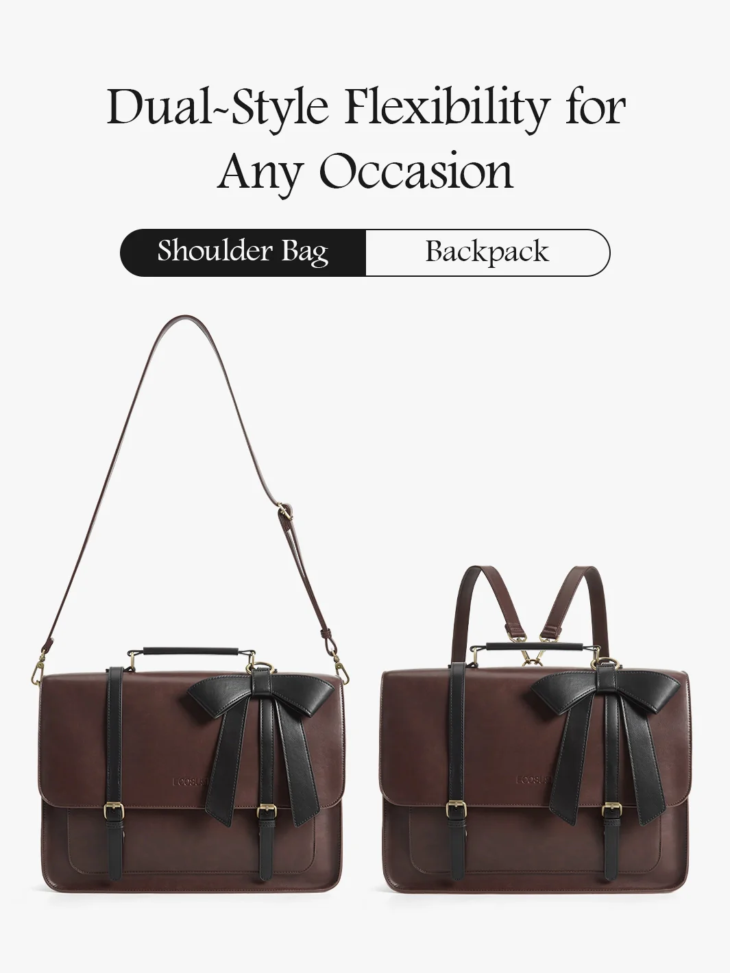 Cocoa Truffle Ecosusi Classic Bow Briefcase - Image 4