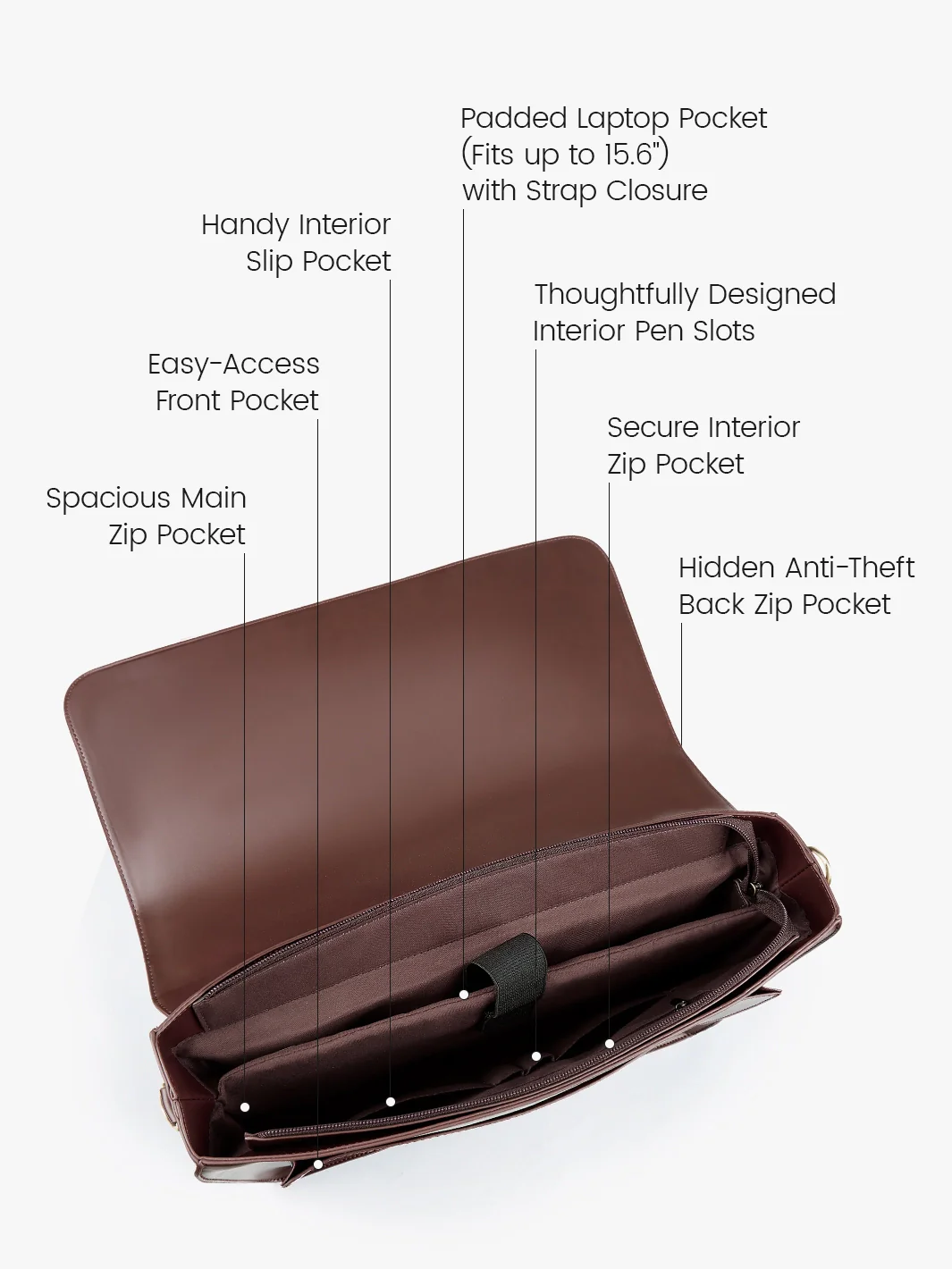 Cocoa Truffle Ecosusi Classic Bow Briefcase - Image 5