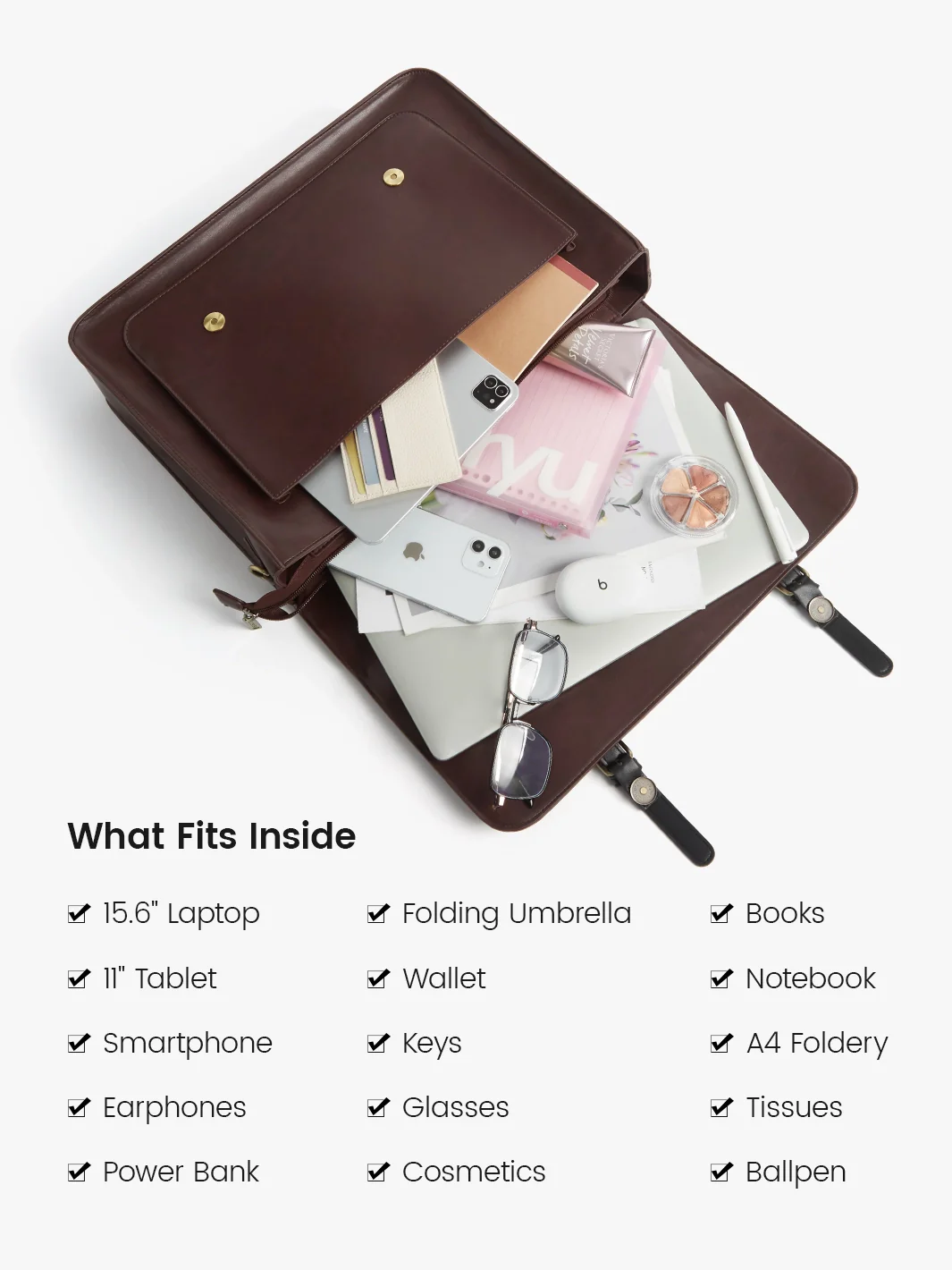 Cocoa Truffle Ecosusi Classic Bow Briefcase - Image 6