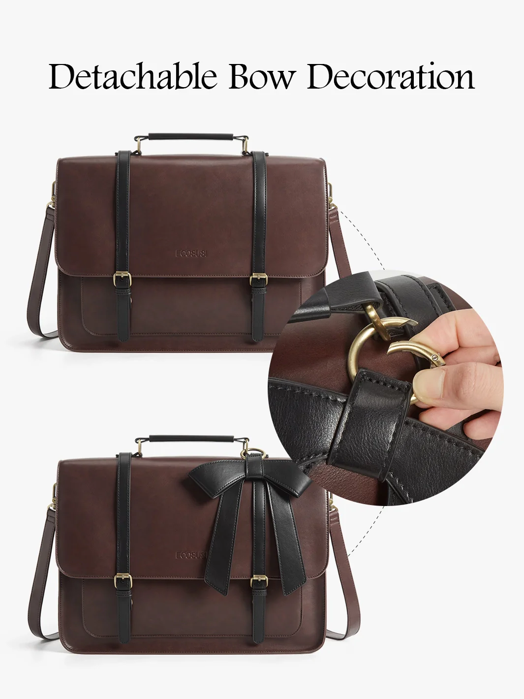 Cocoa Truffle Ecosusi Classic Bow Briefcase - Image 8