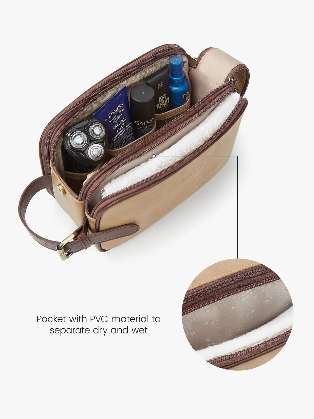Elena Large Vegan Leather Toiletry Bag - Image 18
