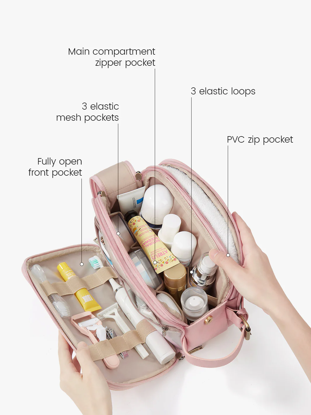 Elena Large Vegan Leather Toiletry Bag - Image 28