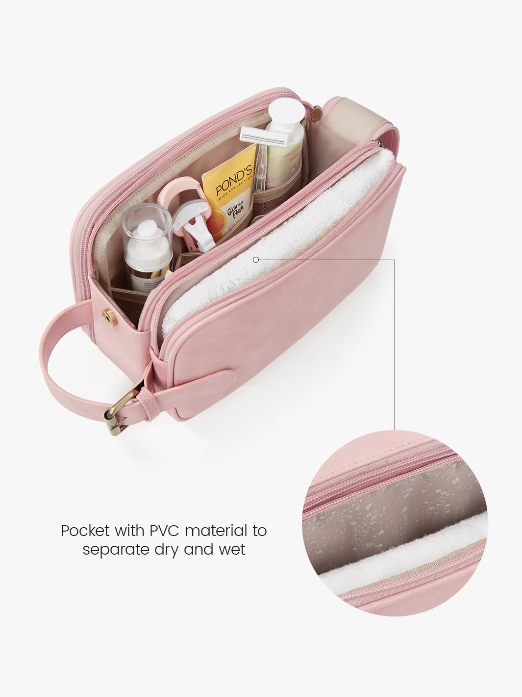 Elena Large Vegan Leather Toiletry Bag - Image 29