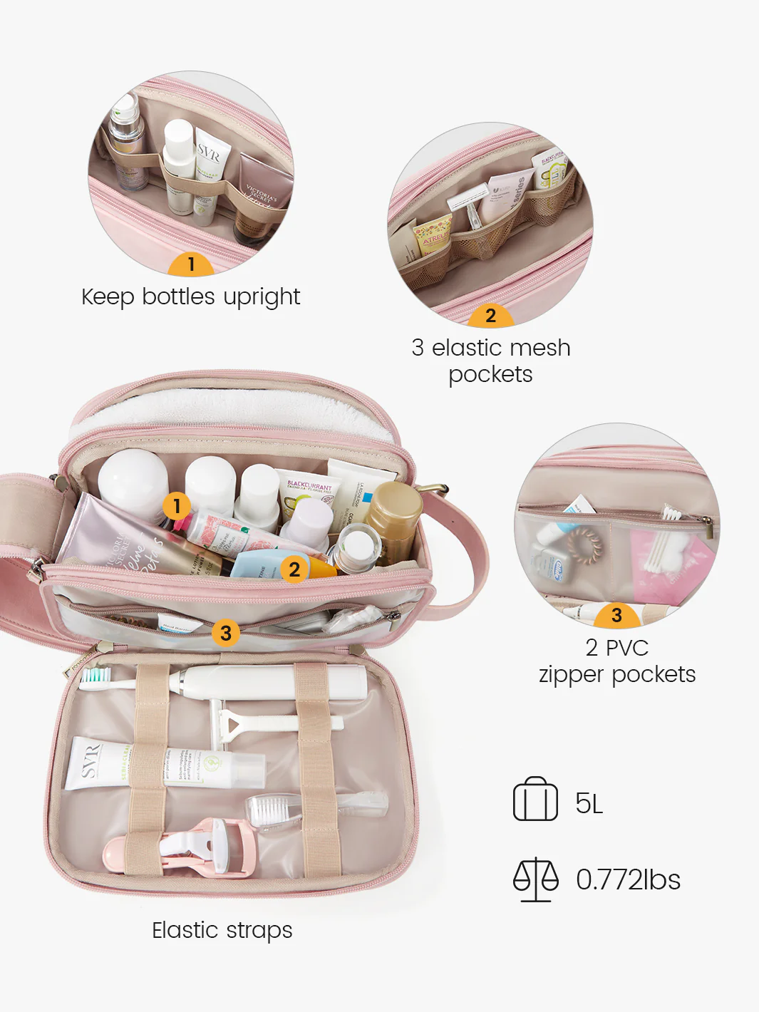 Elena Large Vegan Leather Toiletry Bag - Image 30
