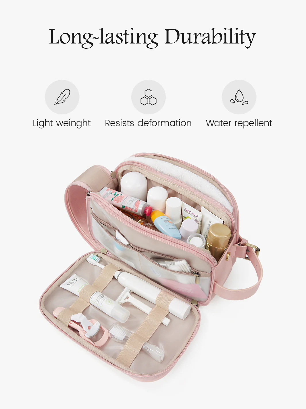 Elena Large Vegan Leather Toiletry Bag - Image 32