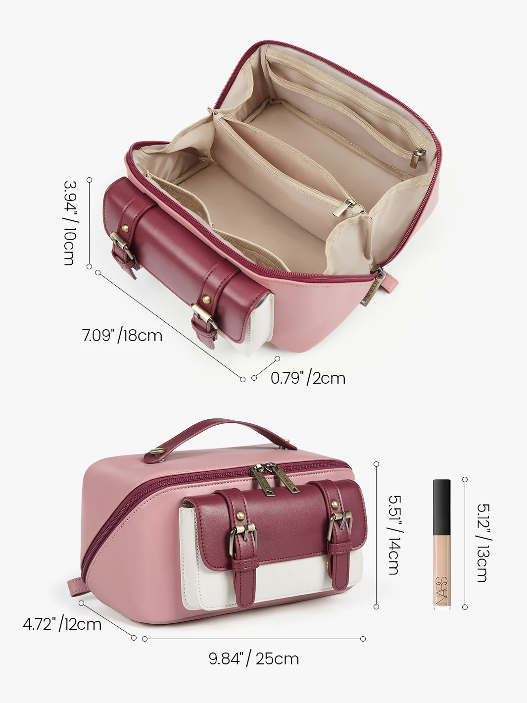 Elena Open Flat Cosmetic Makeup Bag - Image 16