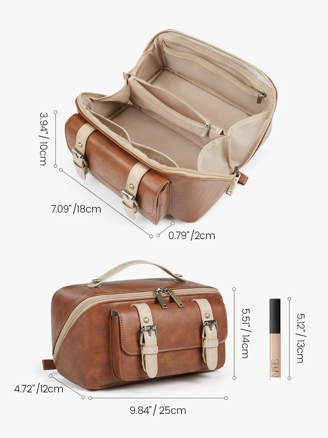 Elena Open Flat Cosmetic Makeup Bag - Image 4