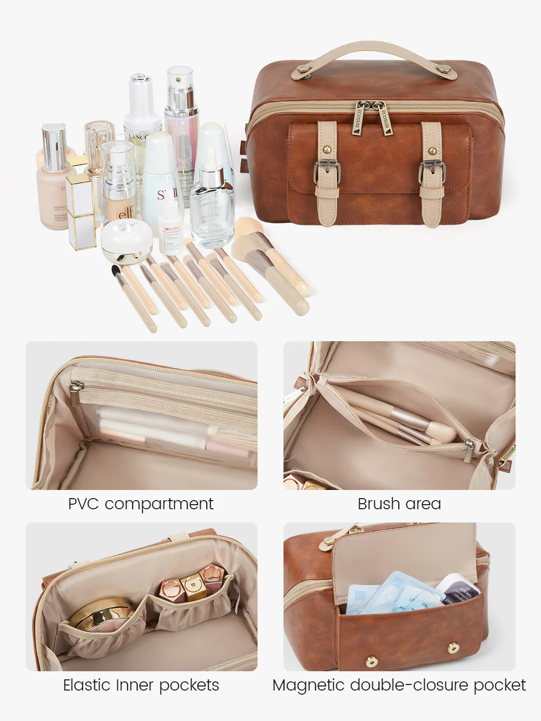 Elena Open Flat Cosmetic Makeup Bag - Image 7