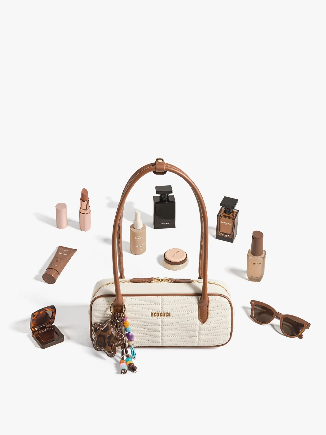 Elise Quilted Vegan Leather Baguette Bag - Image 12
