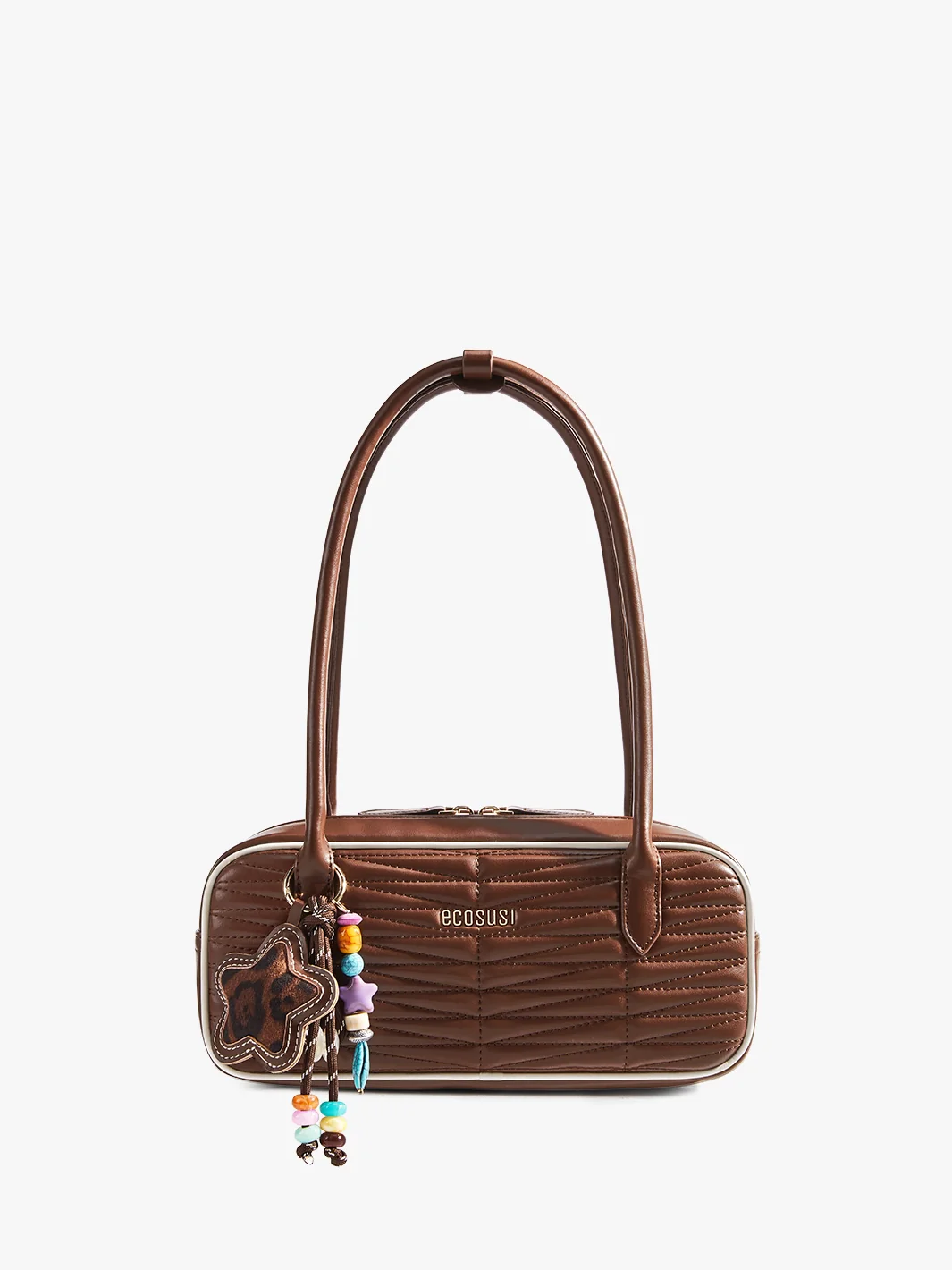 Elise Quilted Vegan Leather Baguette Bag - Image 15