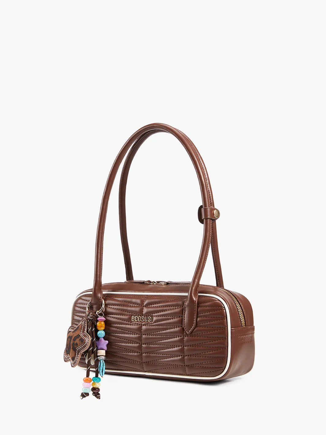 Elise Quilted Vegan Leather Baguette Bag - Image 16