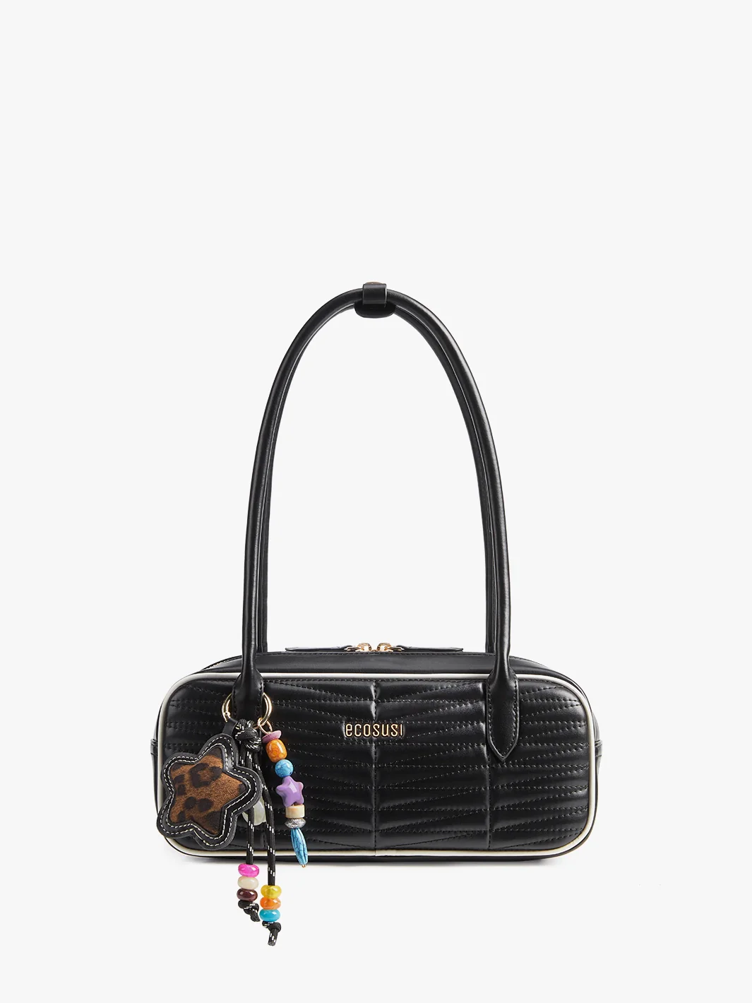 Elise Quilted Vegan Leather Baguette Bag - Image 18
