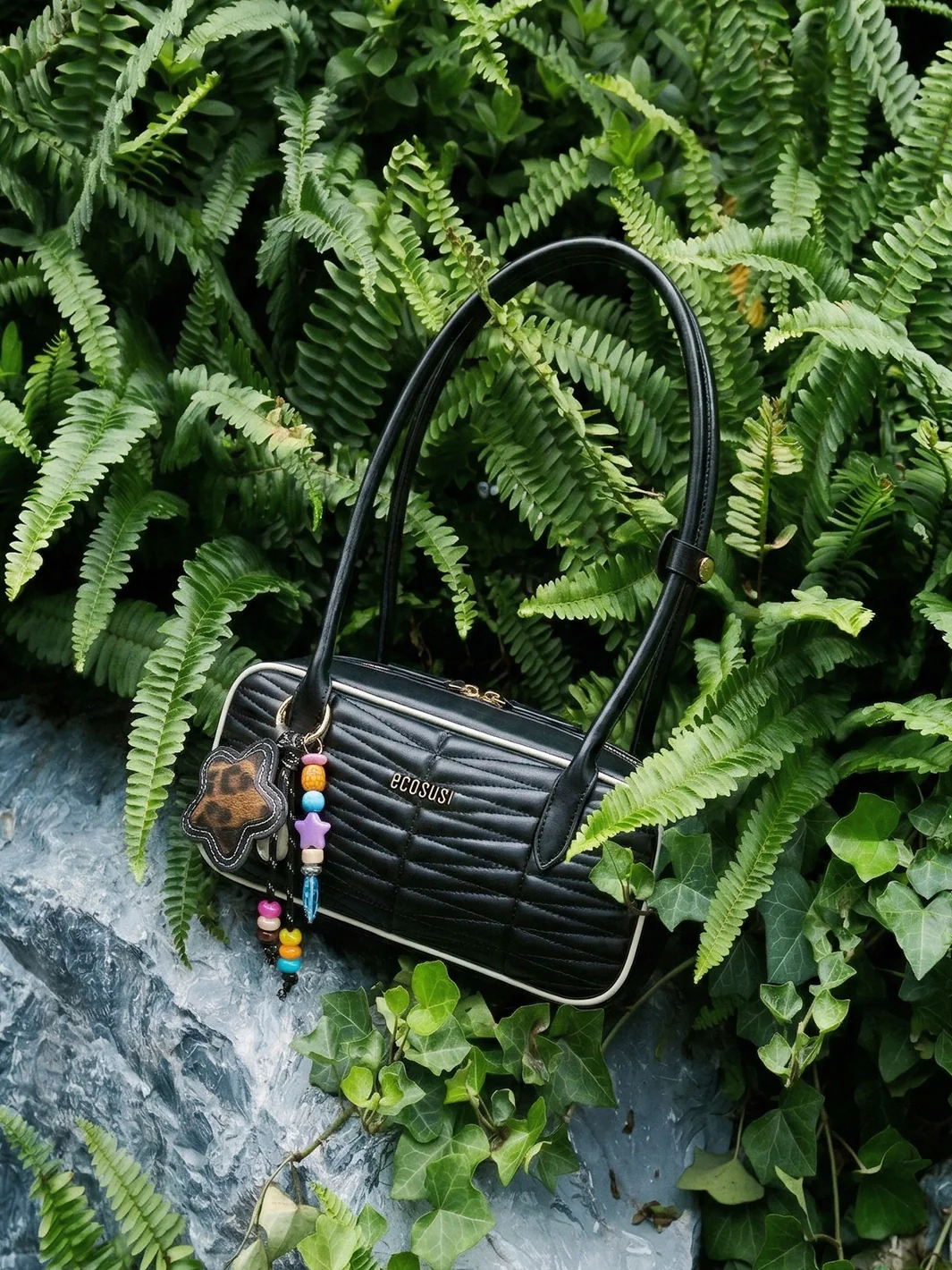 Elise Quilted Vegan Leather Baguette Bag - Image 19