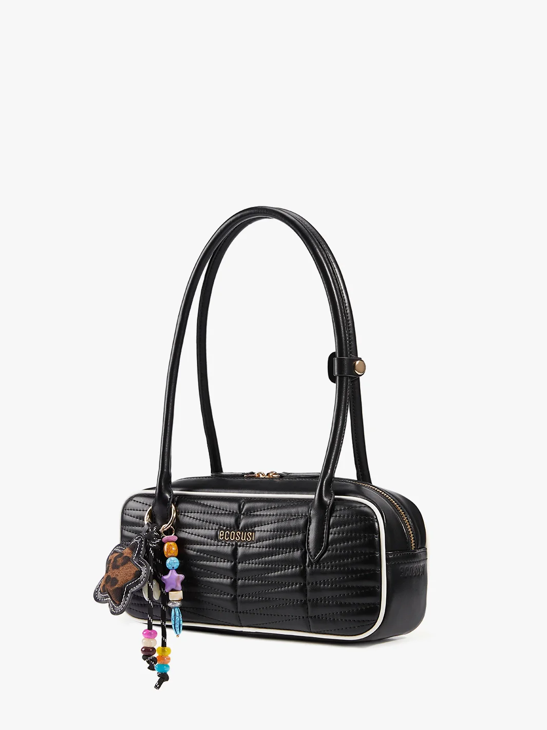 Elise Quilted Vegan Leather Baguette Bag - Image 20