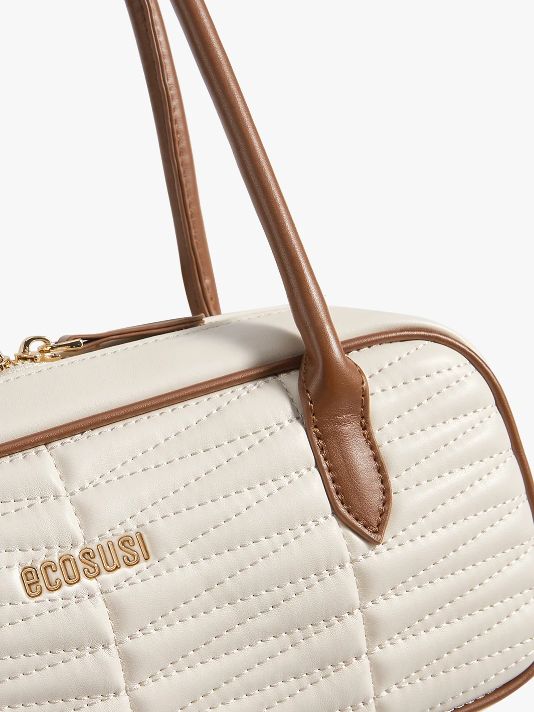 Elise Quilted Vegan Leather Baguette Bag - Image 8
