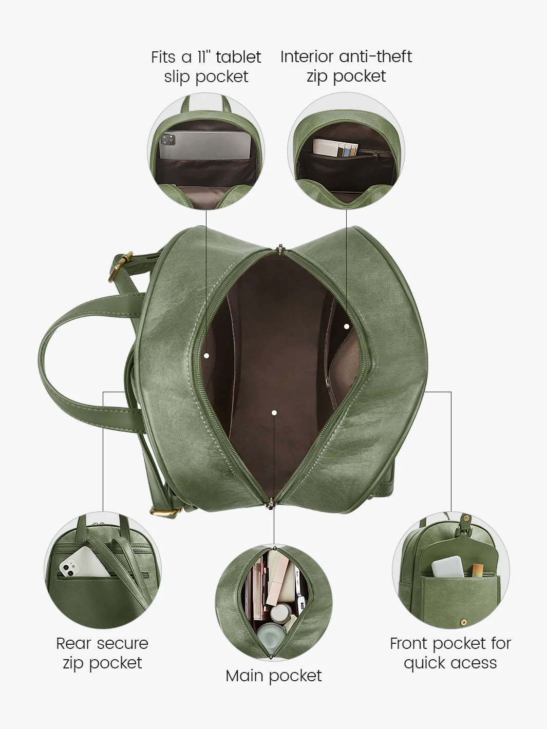 Evelina Washable Paper Mini Backpack - Image 5