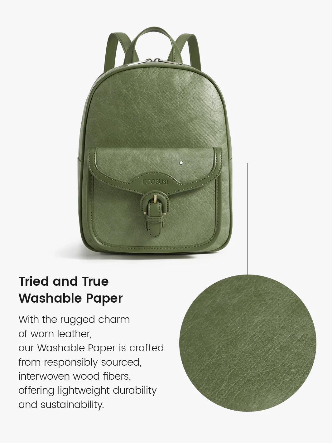 Evelina Washable Paper Mini Backpack - Image 8