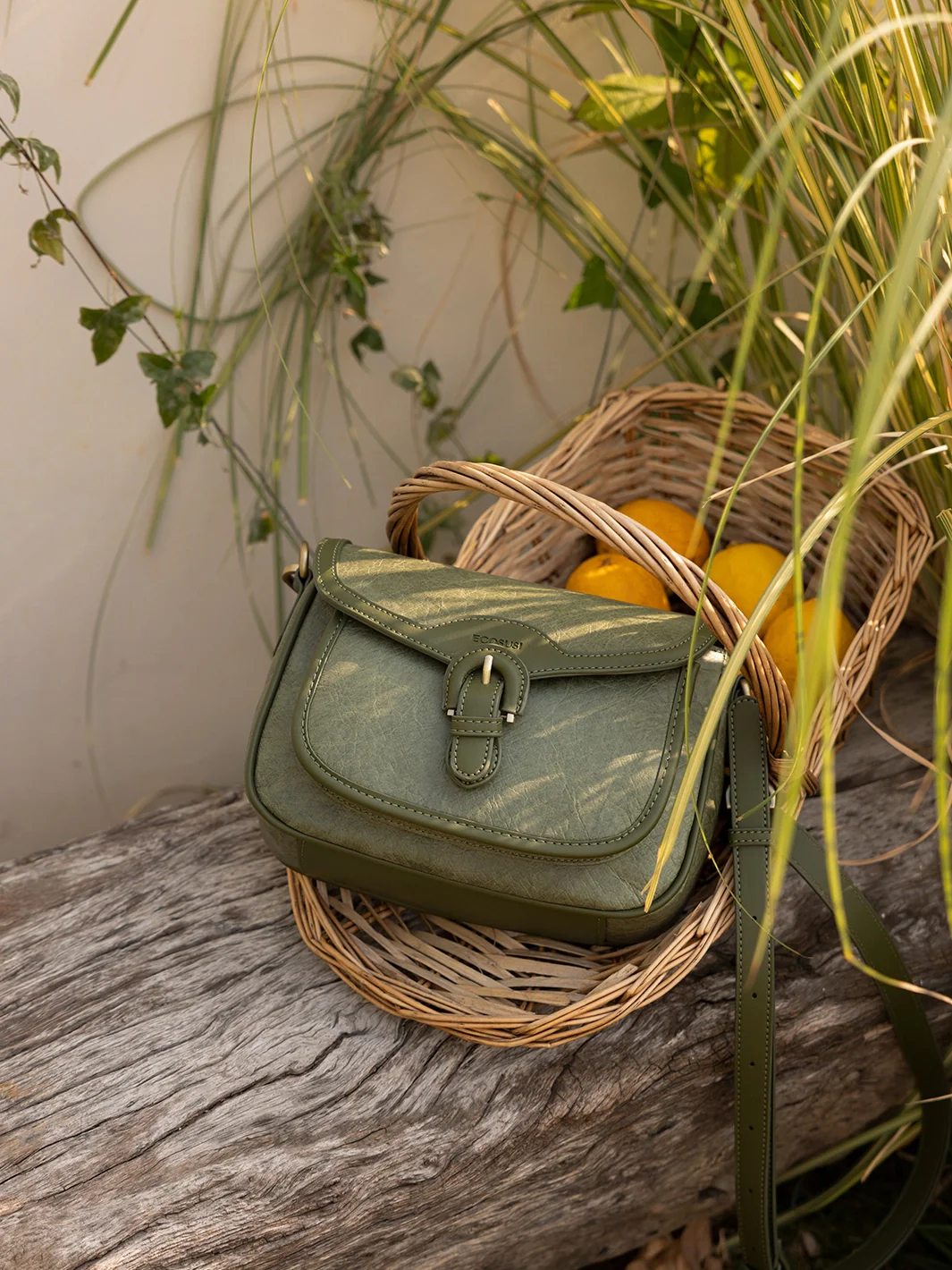 Evelina Washable Paper Vintage Saddle Crossbody - Image 19