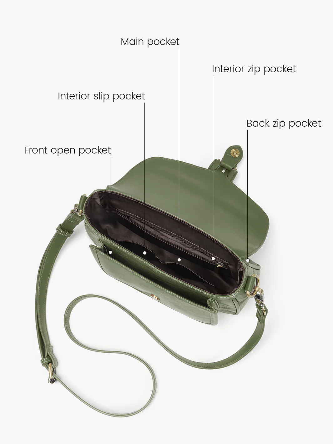 Evelina Washable Paper Vintage Saddle Crossbody - Image 21