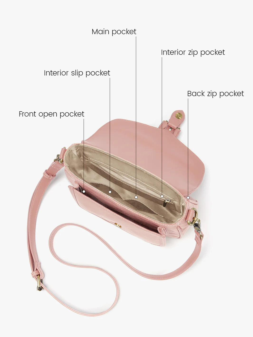 Evelina Washable Paper Vintage Saddle Crossbody - Image 38