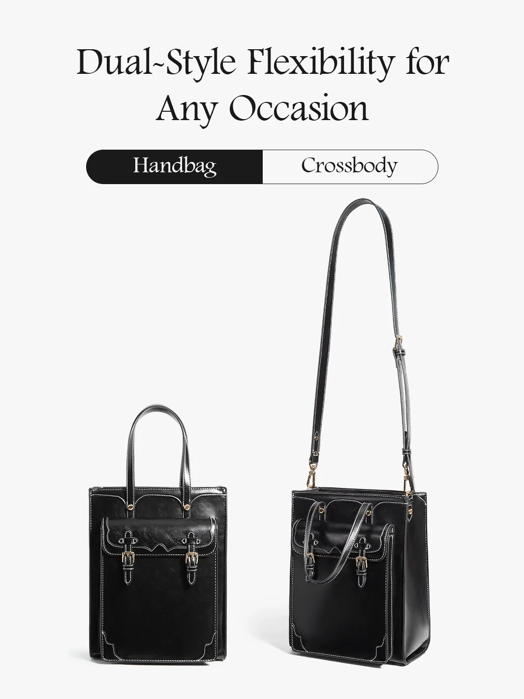 Evelyn Retro PU Leather Tote - Image 4
