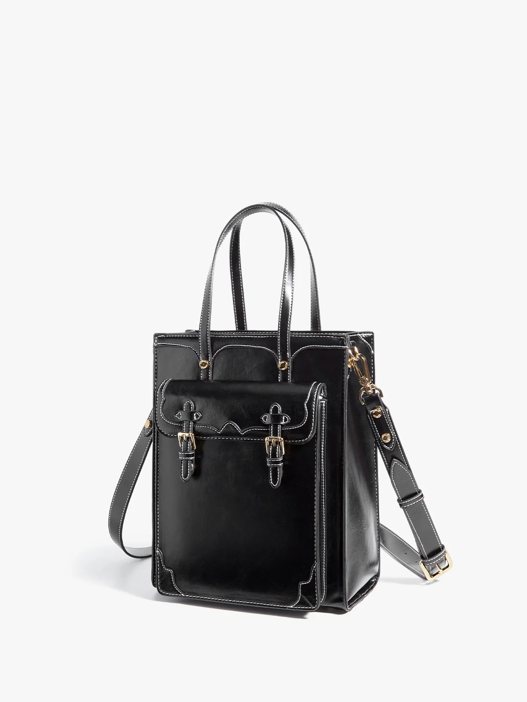 Evelyn Retro PU Leather Tote - Image 5