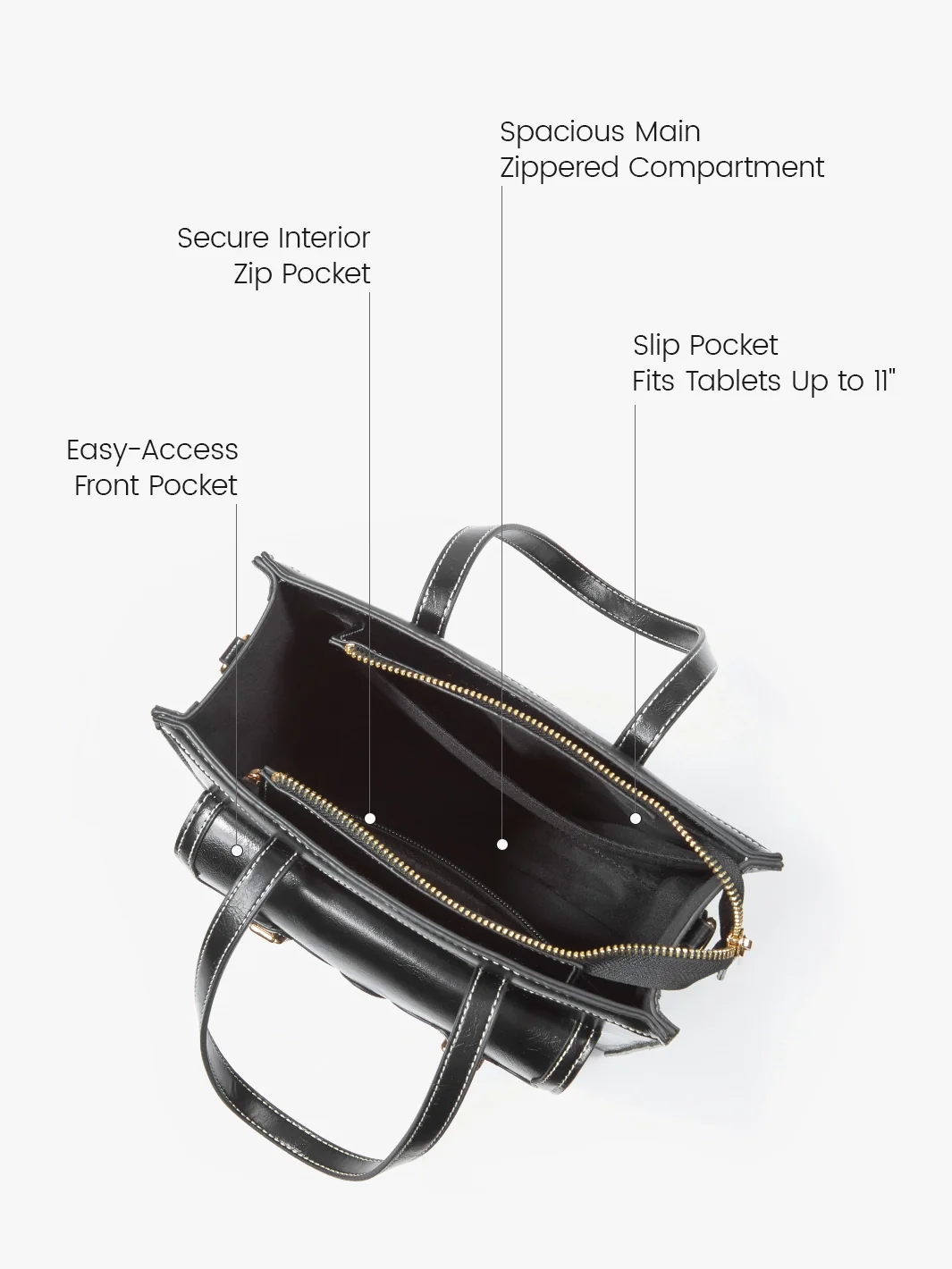 Evelyn Retro PU Leather Tote - Image 6