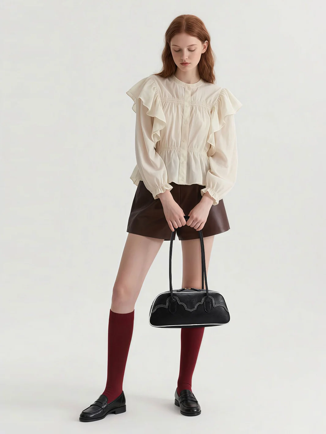 Evelyn Vegan Leather Baguette Bag - Image 18