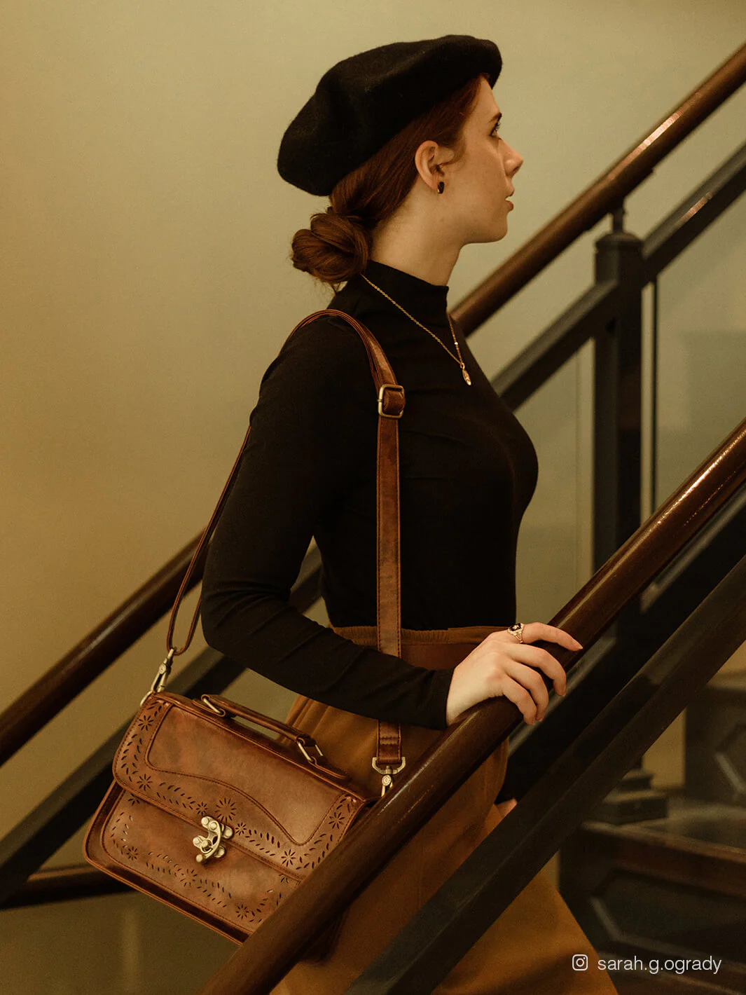 Women's Perforated Messenger Bag - Image 18