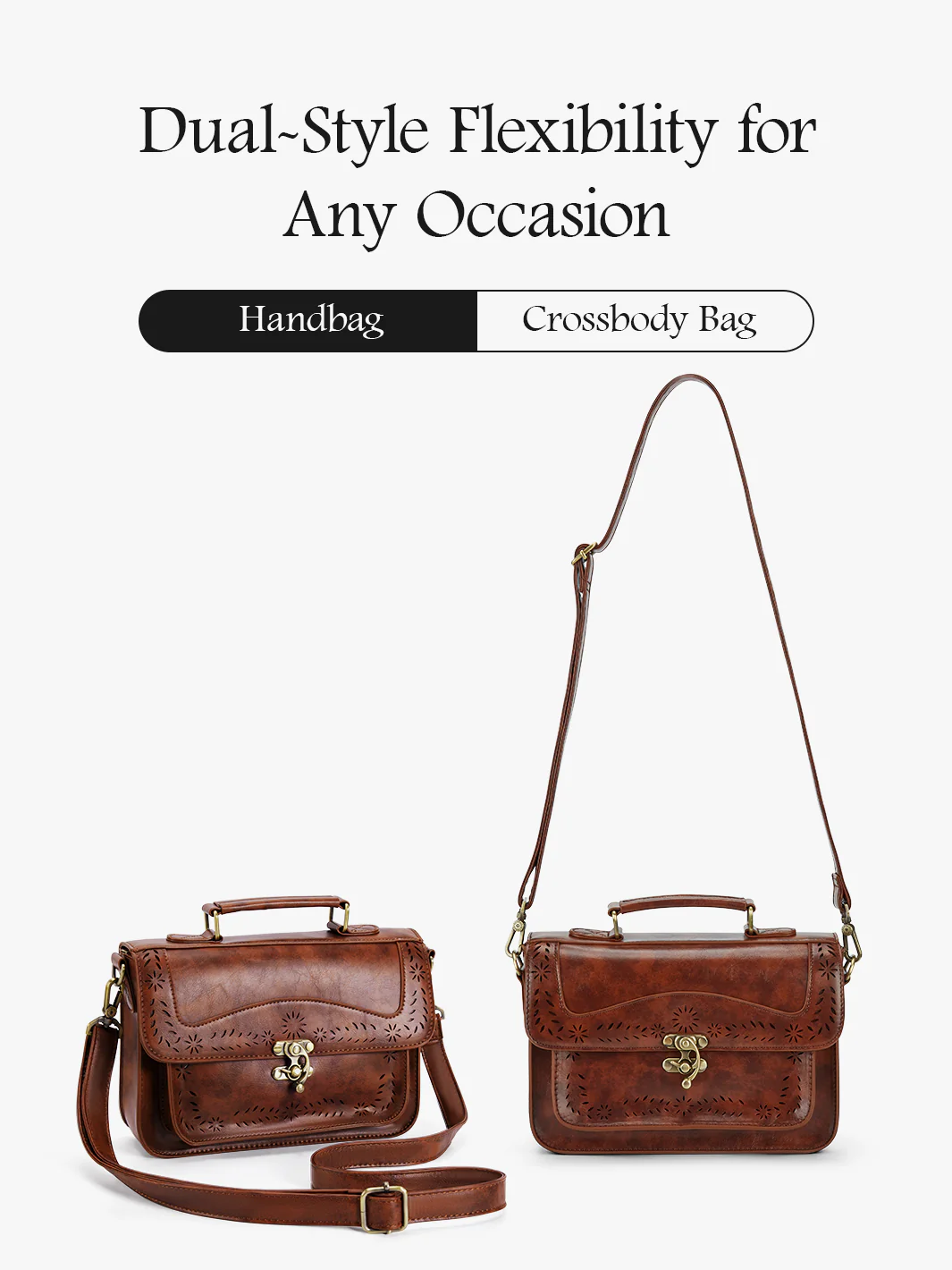 Women's Perforated Messenger Bag - Image 4