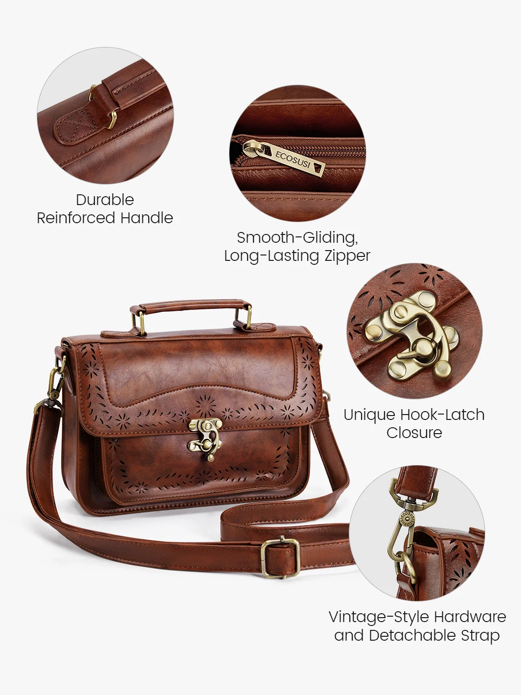 Women's Perforated Messenger Bag - Image 7