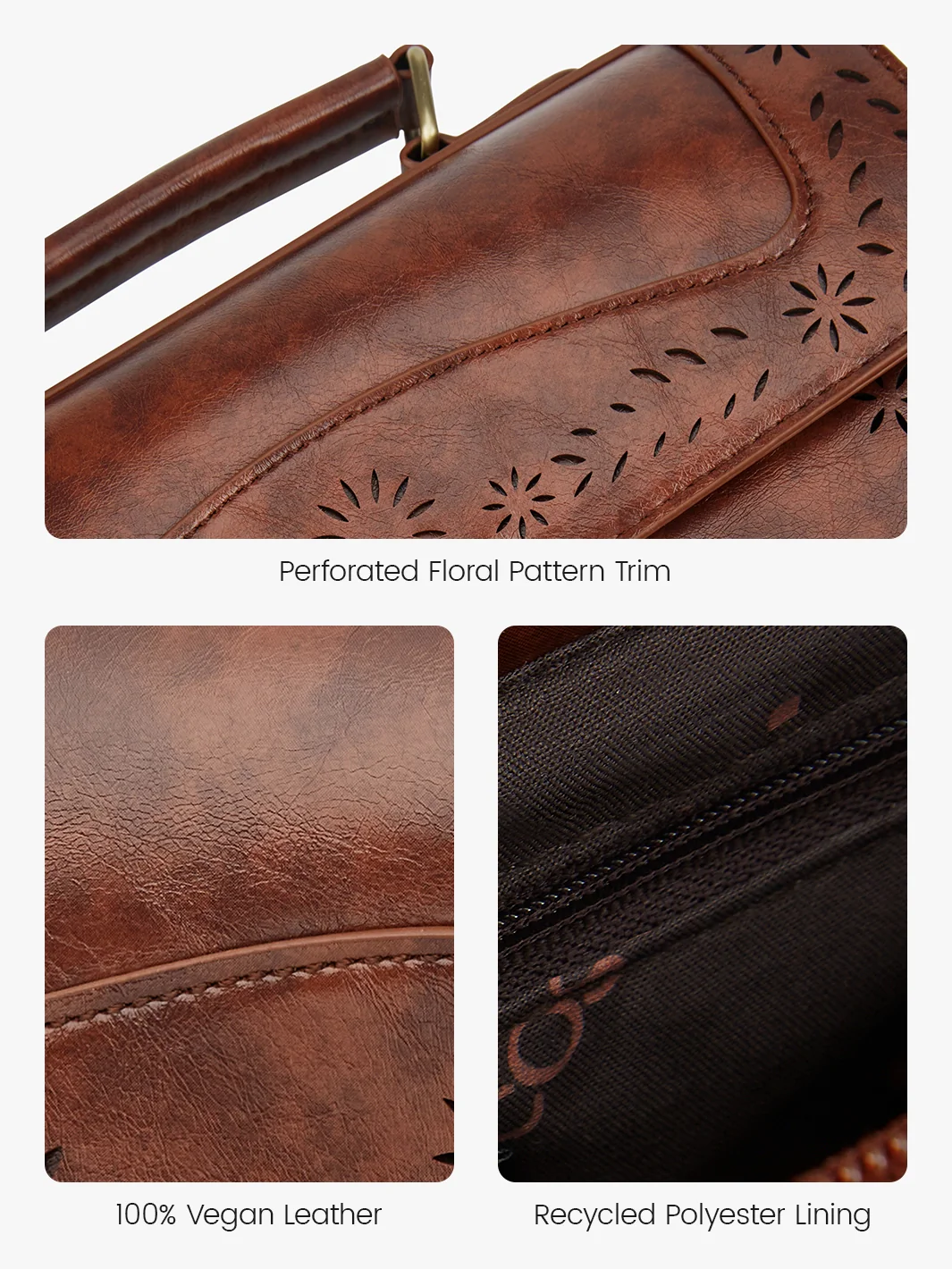 Women's Perforated Messenger Bag - Image 8